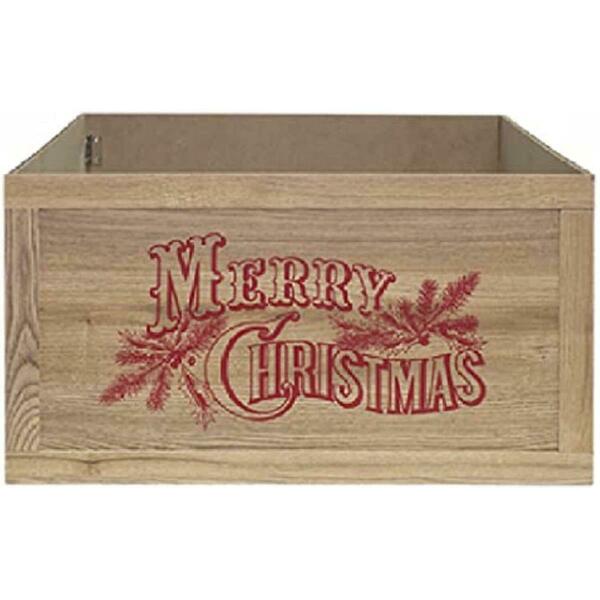 Friends Are Forever 20 x 11 in. Merry Christmas Stand Cover, Wood Veneer Finish FR3861831